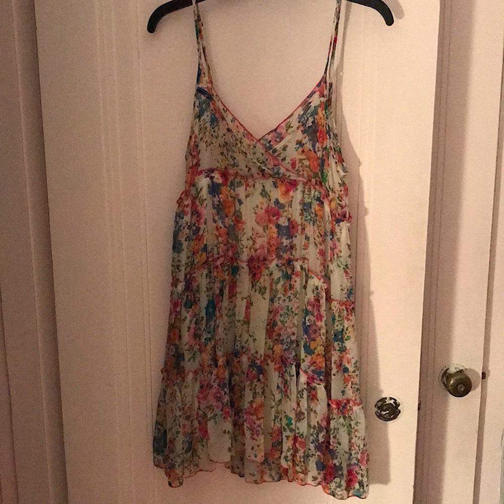 Mini Floral Chiffon Babydoll Dress